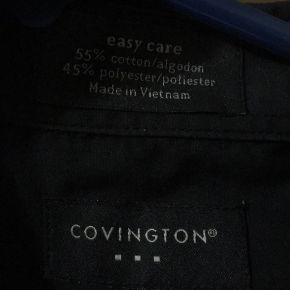 Black button down shirt with striped tie - Picture 3 of 4